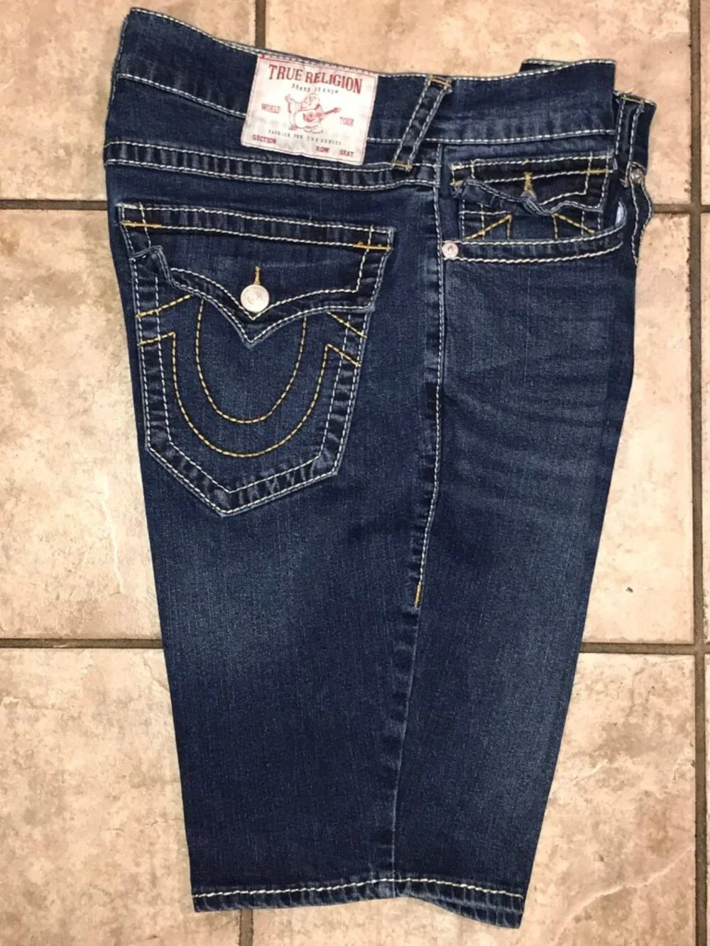 Men's True Religion Ricky Relaxed Straight Denim Shorts-Size 34
